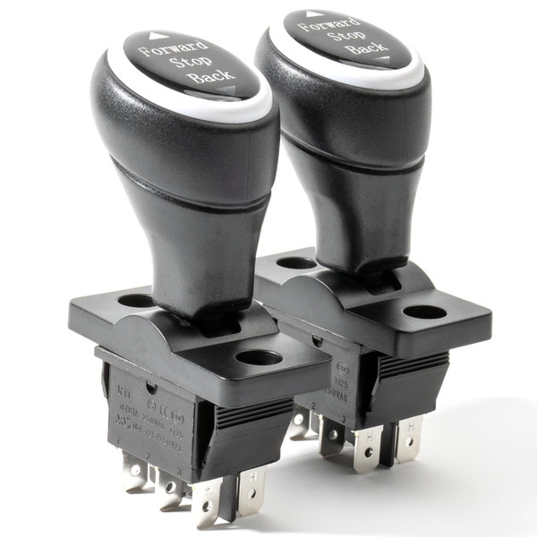 2 Pcs 6V 12V 24V Compatible with Power Wheels Forward Reverse Switch, Forward Stop Reverse Gear Lever Forward Stop Back Switch Replacement Part Ride Toy