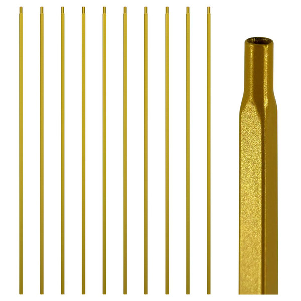 BH Railing Glossy Golden Balusters for Staircase Interior, 1/2" X 44" Wrought Iron Plain Balusters, Spindles for Staircase Indoor, Upgrade and Decorate Stairs (10)