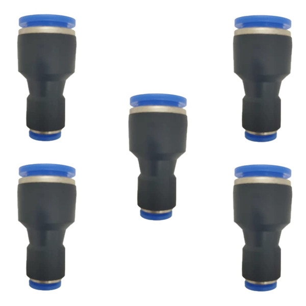 ROZESAZZ 5 Pcs Plastic 1/4"-1/2" Push-to-Connect Pneumatic Tube Reducer Fitting