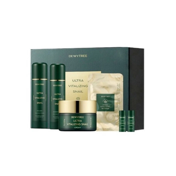 Meoncell Dewy Tree Basic Cosmetics Set - Snail Cream + Toner + Lotion + Mask Pack (4 types) - Dewy Tree Basic Set / 메온셀 듀이트리 기초 화장품세트-달팽이크림+스킨+로션+마스크팩(4종) - 듀이트리기초세트