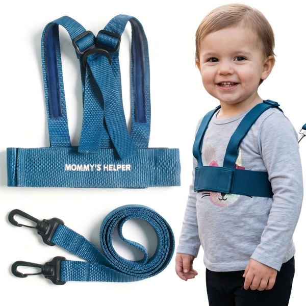 Mommy's Helper Toddler Leash & Safety Harness, Blue, 14-25.5 Inches