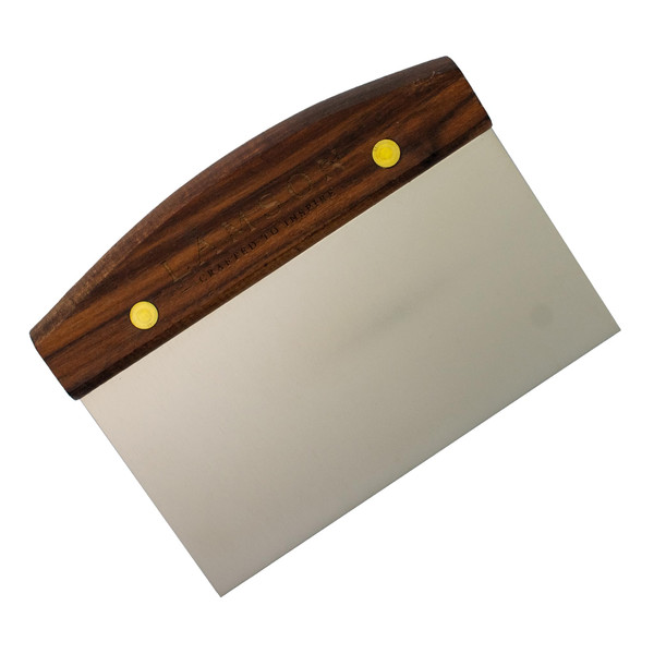 Lamson Bench Scraper, High Carbon Steel Dough Cutter, Walnut, 3 x 6 In