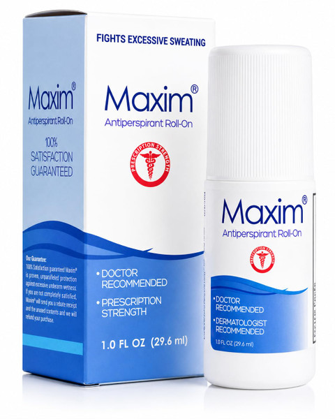 Maxim® Clinical Strength Antiperspirant for Hyperhidrosis & Excessive Sweating - Dermatologist Recommended – Helps Reduce Sweat for Up to 48 Hours – Strong Roll-On Antiperspirant for Men and Women