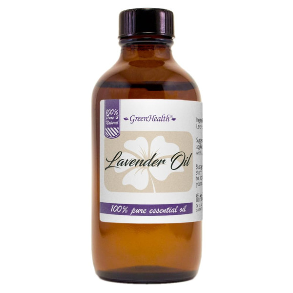 GreenHealth Lavender Essential Oil – 4 fl oz – Amber Glass Bottle - Therapeutic Grade, Premium Quality for Aromatherapy, Relaxation & Home Use