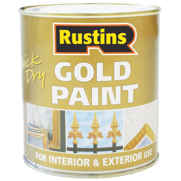 Rustins Quick Dry Gold Paint 500ml | 16.9 Fl. Oz.