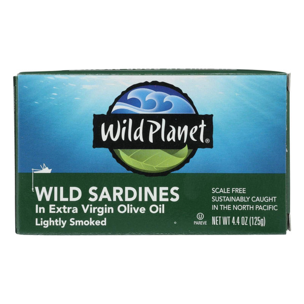 Wild Planet Wild Sardines in Extra Virgin Olive Oil (12x4.375oz) (Value Bulk Multi-pack)