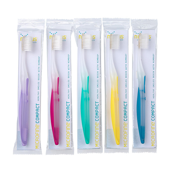 NIMBUS Extra Soft Toothbrushes for Adults & Teens (Compact, 5 Pack)