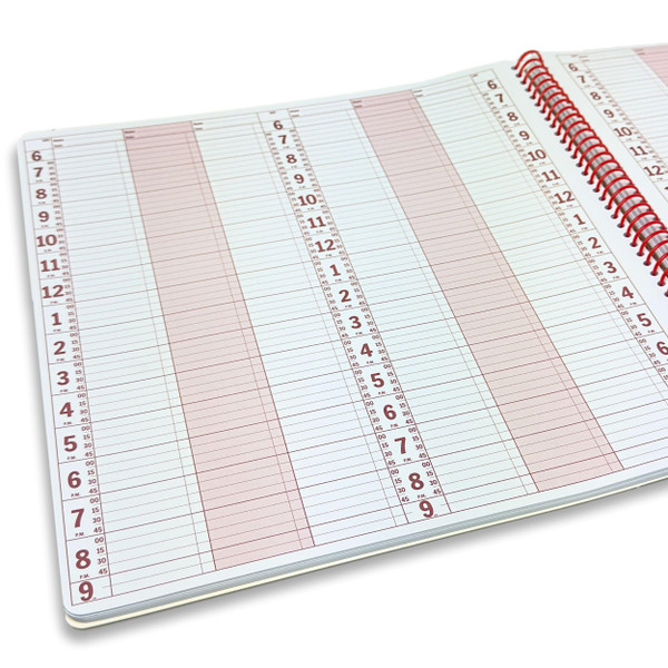 Portage Notebooks Appointment Book - Large 12.75" x 13.5" Undated Planner for Daily Scheduling - 6 Column Professional Daily Planner Undated for Office, Home, or Salon Use
