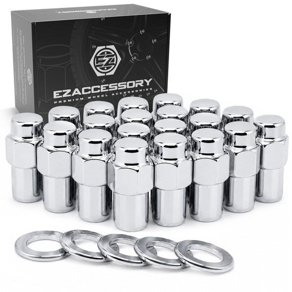 Cragar Standard Mag Lug Nut 7/16"-20 with Offset Washer Chrome Finish Set of 20 Pcs