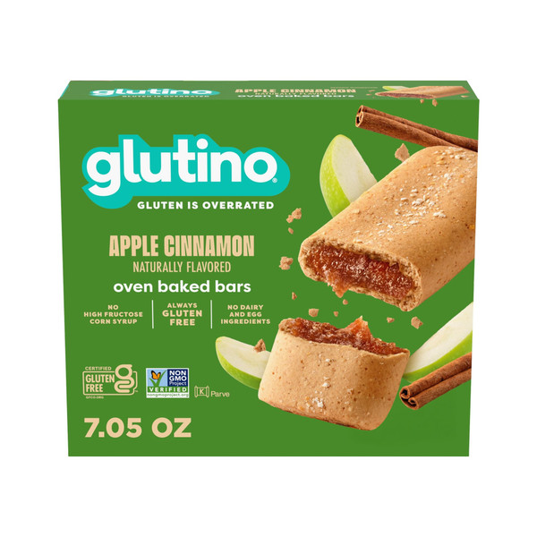 Glutino Gluten Free Apple Cinnamon Flavored Oven Baked Bars, 7.05 oz., 5-ct