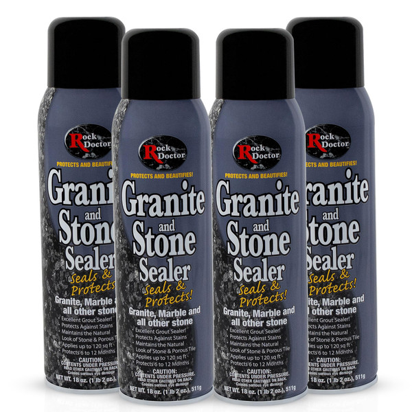 Rock Doctor Granite Sealer for Marble & Stone Countertops, 18 oz, 4-Pack