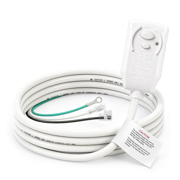 BAOMAIN 15A 120V LCDI Protected Power Supply Cable, NEMA 5-15P Plug, White