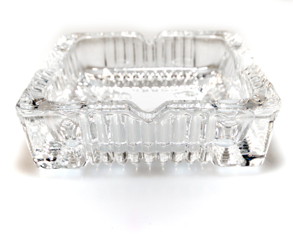 Crystal Heavy Glass Ashtray for Indoor and Outdoor Decorative (Square)