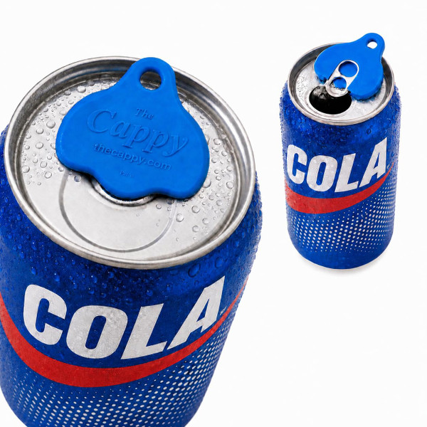 The Cappy (4-pack) Reusable Beverage Can Opener & Closer - Fits All Standard Cans - Assorted Color Combos