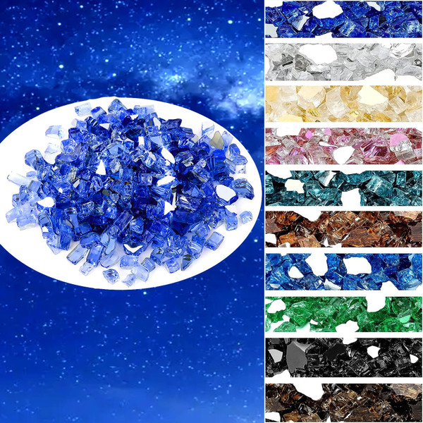 Onlyfire 10 lbs Fire Glass Rocks 1/4 Inch for Propane Fire Pit/Fireplace