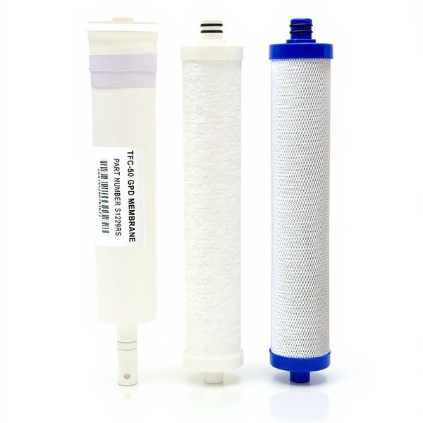 CLACK MICROLING TFC50 GPD COMPATIBLE MEMBRANE S-1229RS WITH FILTER SET (3 COUNT)-REPLACEMENT UNDERSINK WATER FILTRATION FILTERS