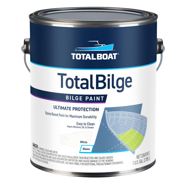 TotalBoat TotalBilge Marine Epoxy Bilge Paint for Boats - White Gallon