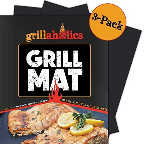 Grillaholics Reusable Nonstick Grill Mats for Outdoor Grill - Set of 3