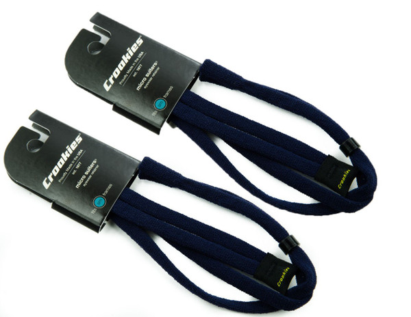 Croakies Microsuiter Skinny Cotton Eyeglass and Sunglass Retainer / Strap, Navy Blue (2 Pack)