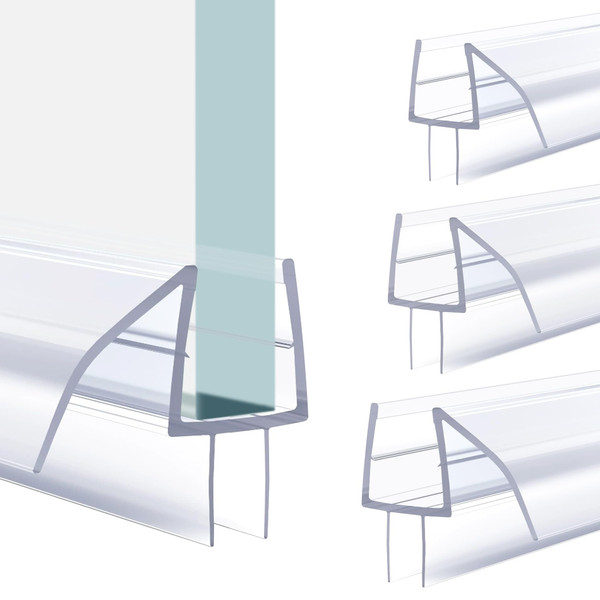 Shower Door Bottom Seal,Glass Door Bottom Seal,PVC Seal for Shower Door Sweep,Shower Door Bottom Seal Strip (Ultra Clear, 2 Pack 36in for 1/2"(12mm))