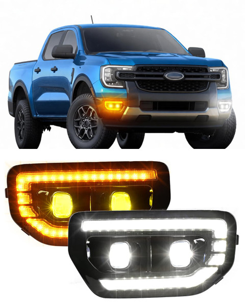 2Pcs 55W Led Fog Lights DRL For 2022-2025 2026 Ford Ranger Accessories