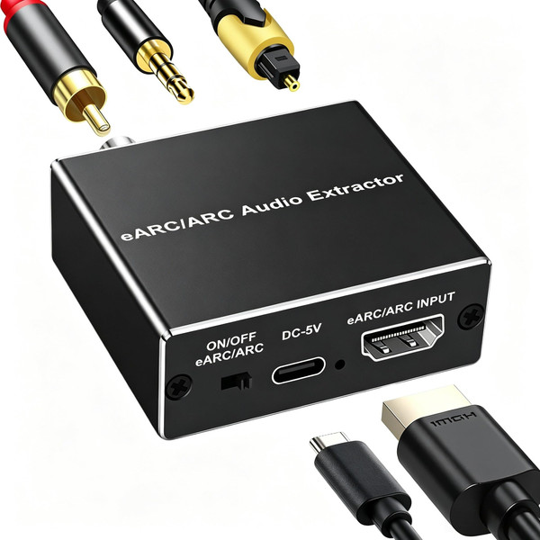 HDMI ARC/eARC Audio Extractor Converter for HDTV Soundbar Speaker Amplifier