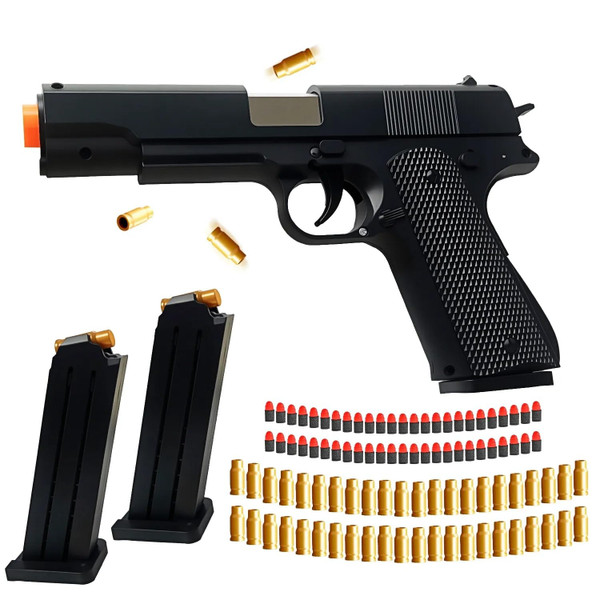 Safe Foam Blaster Pistol Shell Eject 50 Soft Bullets 32 Feet 6+