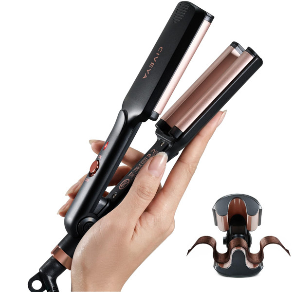 CIVEYA Mini Hair Crimper for Short Hair, 1/2" 3 Barrel Hair Waver