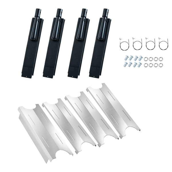 Grillflame BG179A Replacement Parts for Master Forge BG1793B-A BG179A 503225 BG1795BAL Gas Grill Parts Modular 3 5 Burner BBQ Cast Iron Grill Burners CIMF1 Heat Plates Shields Flame Tamers Ignitor