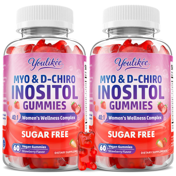 2 Pack Myo-Inositol & D-Chiro Inositol Gummies for Women, 120 Count