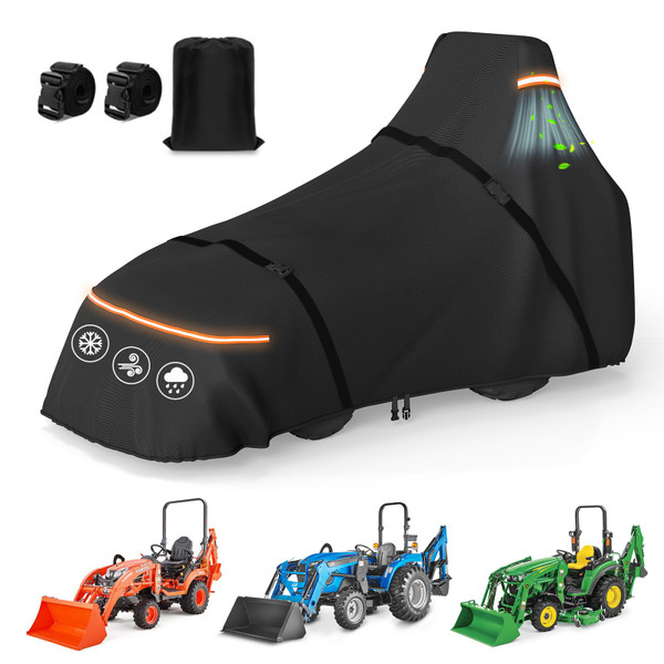 Carforu 420D Tractor Cover Waterproof, 189x76x86, Fits Kubota/Mahindra/NH