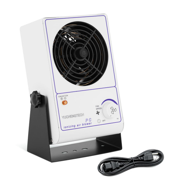 YUCHENGTECH Ionizing Air Blower Static Eliminator Fan Desktop Ionizer Air Blower with Detachable Cord ESD Ionizer Electrostatic Discharge Fan 110V