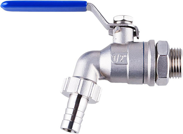 TIZZE 1/2 inch Stainless Steel Ball Valve Weldless Bulkhead for Building Home Brew Kettle/Mash Tun