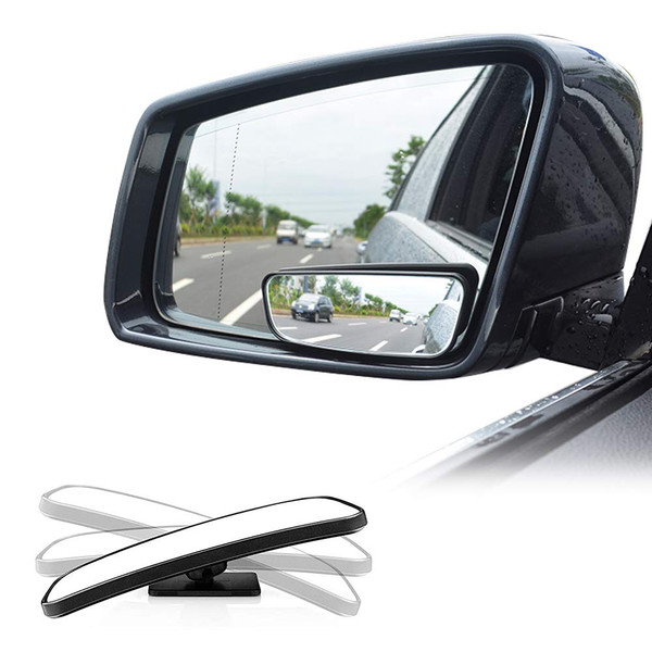 Blind Spot Mirror for Cars LIBERRWAY Car Side Mirror Auto Wide Angle Convex Rear View Stick On Design, Adjustable, 2 Pack