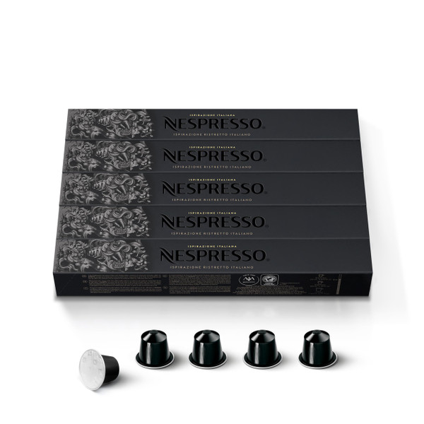 Nespresso Original, Ristretto Italiano, Dark Roast, 50-Count Espresso Pods