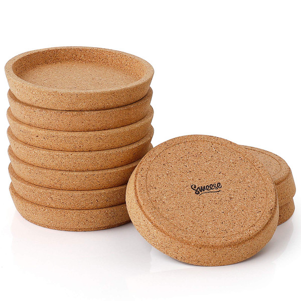Sweese Cork Coasters - 4 Inch Perfect for Most Kind of Mugs - Protect Your Table from a Liquid Ring - Set of 10