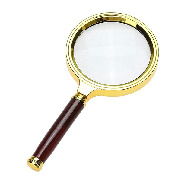 Magnifying Glass 6X Magnification Magnifier Handheld Magnifie(6X Gold)