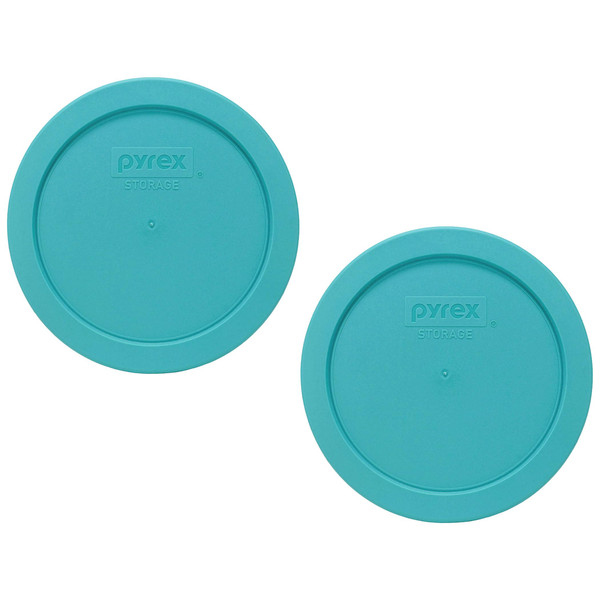 Pyrex 7201-PC (4-Cup) Turquoise Food Storage Lid (2-Pack) - Made in USA