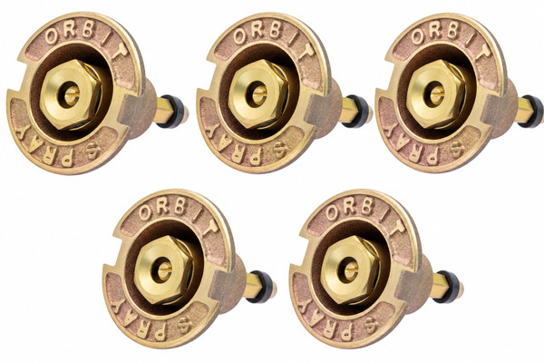 5-Pack Orbit 54070 Brass Pop-Up Flush Head Sprinkler with Full Pattern Spray Nozzle