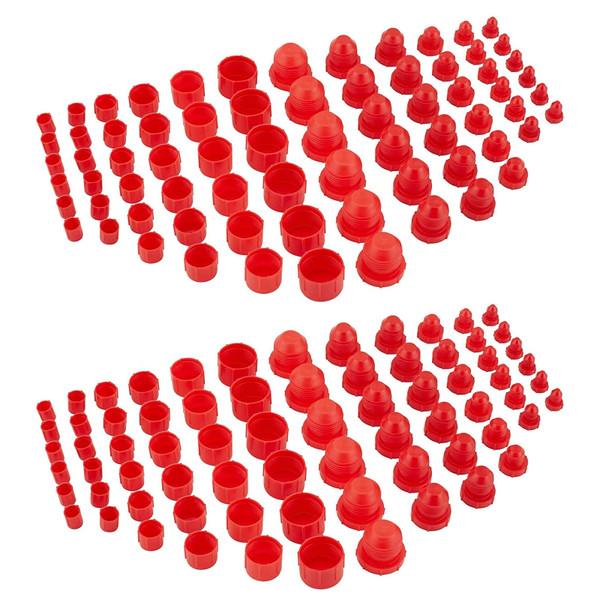 Plastic AN Fitting Cap and Plug Kit, 144-Piece Set, Multiple AN Cap Sizes