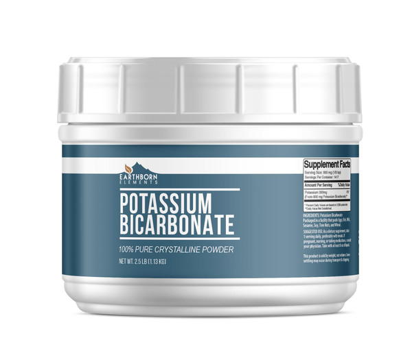 Earthborn Elements Potassium Bicarbonate (2.5 lb), Mess-Free Tub, Pure & Undiluted