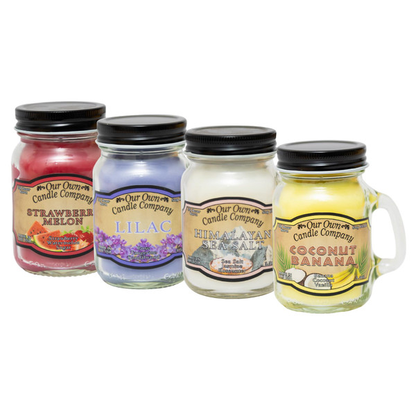 Our Own Candle Company Spring Mini Mason Jar Candles, 4 Pack, 3.5 oz Each