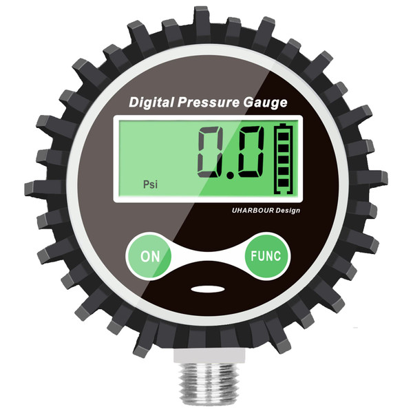 Uharbour Digital Low Pressure Gauge 0.35-15 psi, 1/4" NPT Bottom
