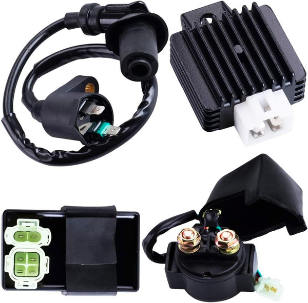 GY6 Ignition Kit for Tomberlin Crossfire 150R/Spiderbox: AC CDI (4+2 Pin), Coil, Regulator, Relay, Spark Plug | Fits 50-150cc ATV, Scooter, Hammerhead GTS
