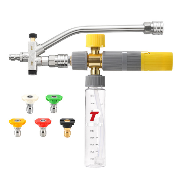 Tool Daily Mini Foam Cannon for Pressure Washer, Dual Connector