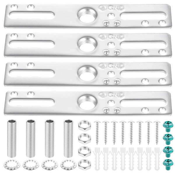 4" Ceiling Light Fixture Mounting Bracket Kit, 4Pcs Universal Lamp Crossbar Hardware Set Heavy Duty Light Mounting Bracket for Chandelier and Wall Lights