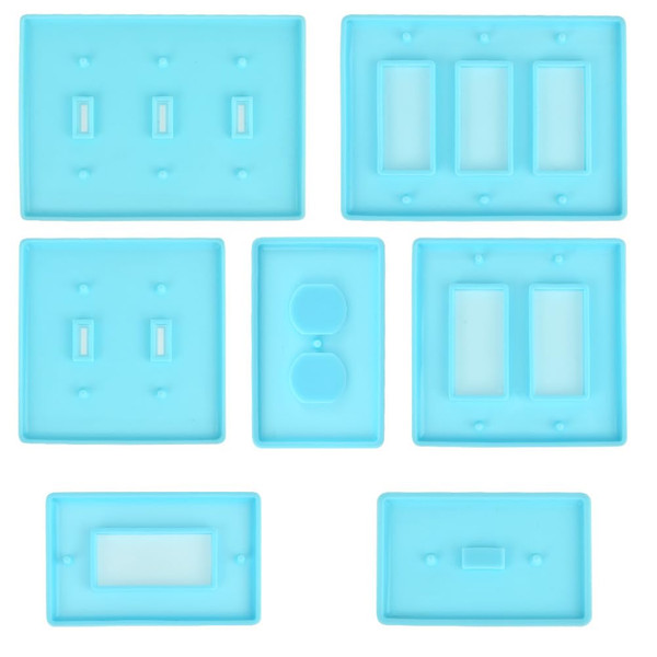 OTYMIOW 7PCS Light Switch Cover Resin Molds Kit, Epoxy Resin Molds for Switch Socket Panel, Silicone Molds for Resin Outlet Cover Molds for DIY Crafts Making Home Decor