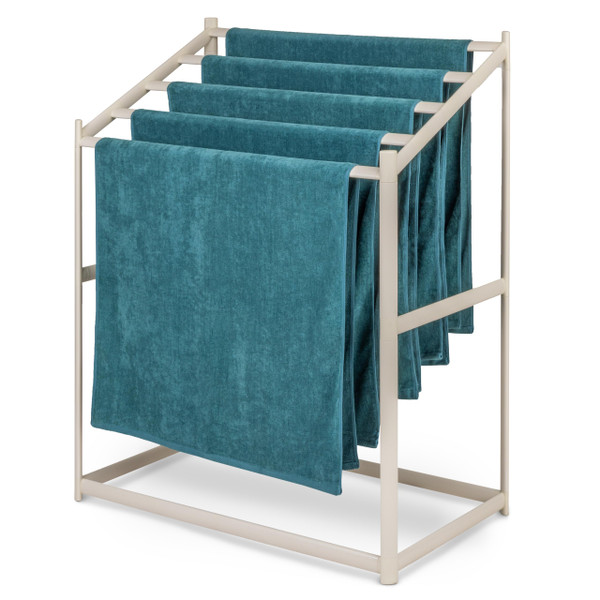 Coast Modern Pool Towel Rack – 5 Beach Towel PVC Drying Rack for Outdoor & Indoor Use - Sand