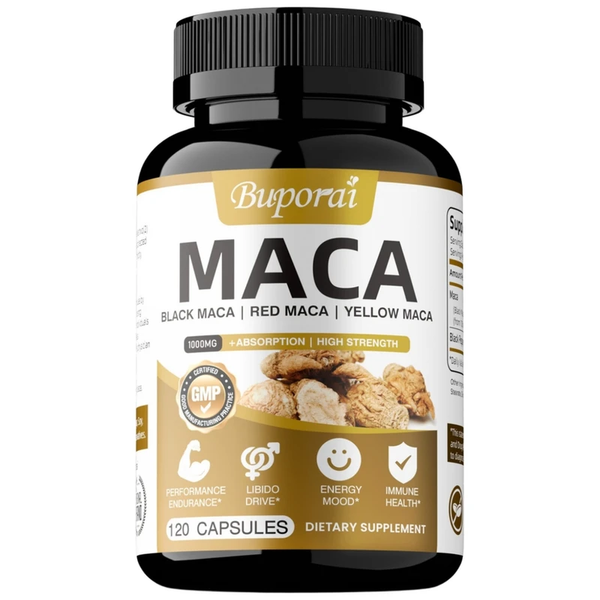 Peruvian Maca Root Black Red Yellow 2000mg - Gelatinized Maca Root 100% Pure Non-GMO - Energy Stamina Vitality Endurance Enhancing Superfood Supplement, 1 Count, 60 Tablets / 페루산 마카 뿌리 검정 빨강 노랑 2000mg - 젤라틴화