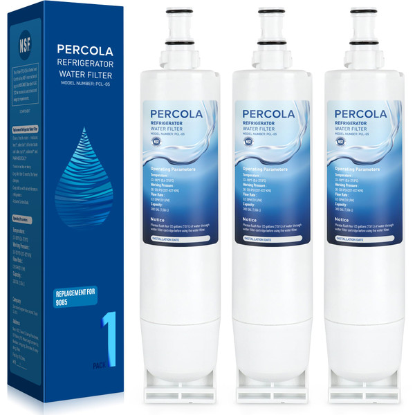 PERCOLA 9085 Water Filter, NSF 42 & 372 Certified Filter, 3-Pack